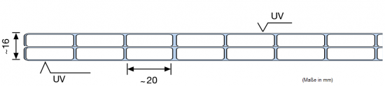 Querschnitt Exolon®/Makrolon® Multi UV S3P 16/20 mm