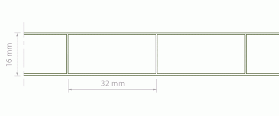lyx® XT - Acryl-Stegplatte SDP 16-32 mm