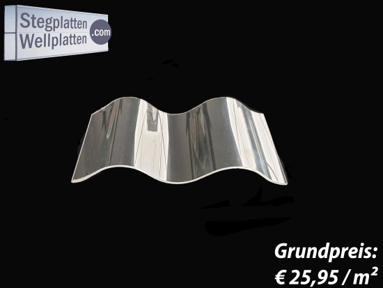 PLEXIGLAS® Resist - Wellplatte 1,8 mm – Profil 76 / 18 - RUND - farblos glatt