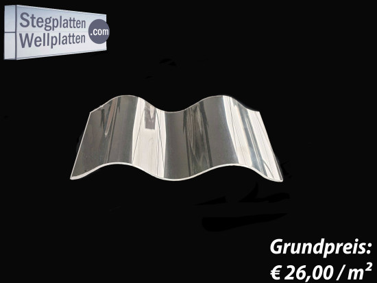 PLEXIGLAS® Resist - Wellplatte 1,8 mm – Profil 76 / 18 - RUND - farblos glatt